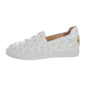 ISA TAPIA Leather Floral Slip-On Sneakers, IT 37!